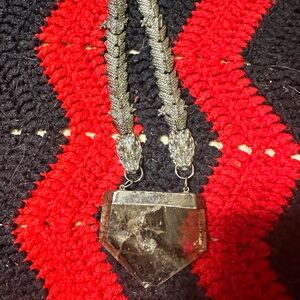 Smokey quartz necklace on dragon chain